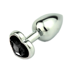 Plug Steel Silver Corazón Negro