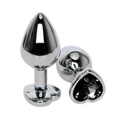 Plug Steel Silver Corazón Negro - comprar online