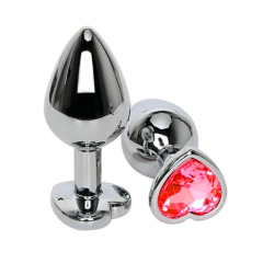 Plug Steel Silver Corazón Rojo - comprar online