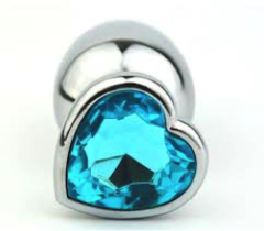 Plug Steel Silver Corazón Turquesa