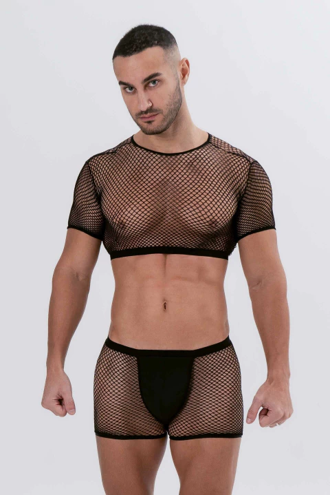 TOP CON MANGAS Y BOXER DE RED - comprar online