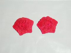 Pezoneras Flor Artesanal Simple Roja