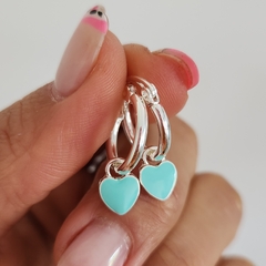 ARGOLLAS CORAZON VERDE AGUA
