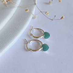 ARGOLLAS CORAZON VERDE AGUA - comprar online