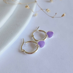 ARGOLLAS CORAZON LILA - comprar online