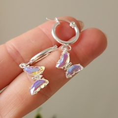 ARGOLLAS MARIPOSA CRISTAL TORNASOL - comprar online