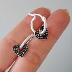 ARGOLLAS CORAZON NEGRO DONATTA - comprar online