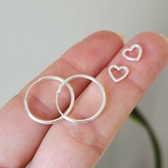 ARGOLLAS CUBANAS CON DIJE CORAZON - tienda online