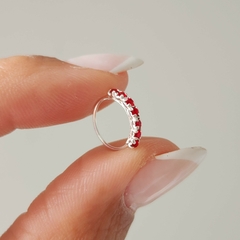ARGOLLA PIERCING CUBIC ROJA - comprar online