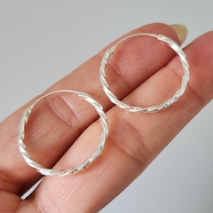 ARGOLLAS TORZADAS 2.5CM - Amatista Joyas