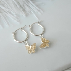 ARGOLLAS MARIPOSA BEIGE DELFINA - Amatista Joyas