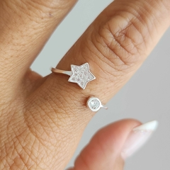 ANILLO ESTRELLA Y CIRCULO CUBIC