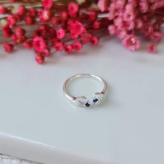 ANILLO CORAZÓN CUBIC AZUL - comprar online