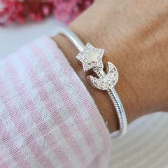 PULSERA ESTILO PANDORA LUNA Y ESTRELLA