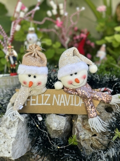 Cartel Navideño Snowman 30cm - comprar online