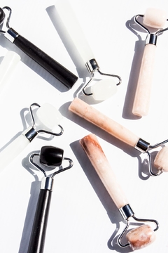 Roller Masajeador Facial/Corporal - Piedra Natural BLANCO - NEGRO - ROSA - tienda online