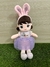 BONECA BELINHA COM ORELHAS DE COELHA LILÁS 45CM LC0467
