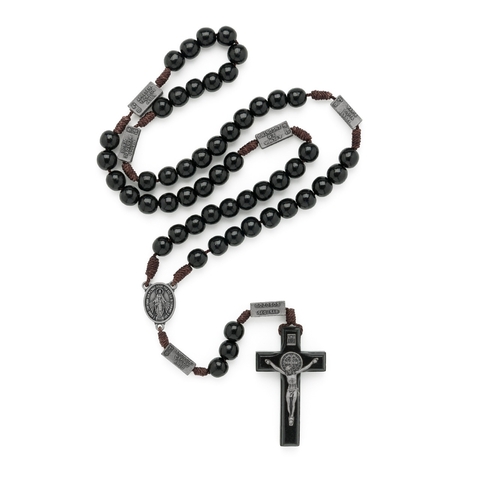 Terço Contemplação dos Mistérios Preto 10mm
