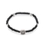 Pulseira mini terço preta com medalha de São Bento