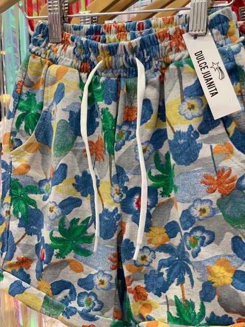 Short Palmeras y Flores Algodon