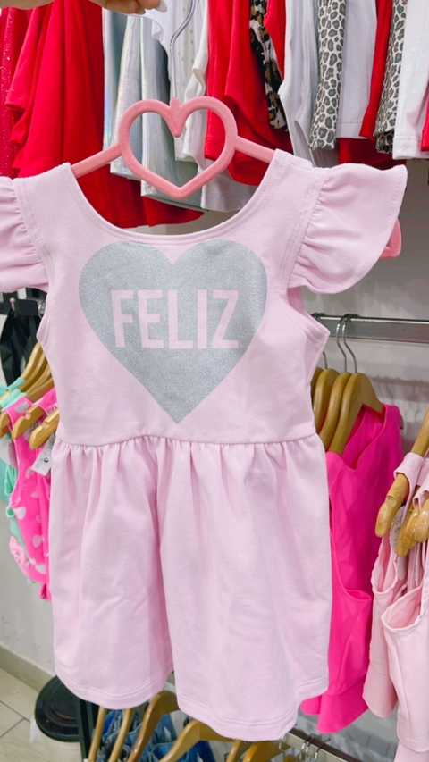 Vestido Feliz -- Lavar a Mano (Rosa)