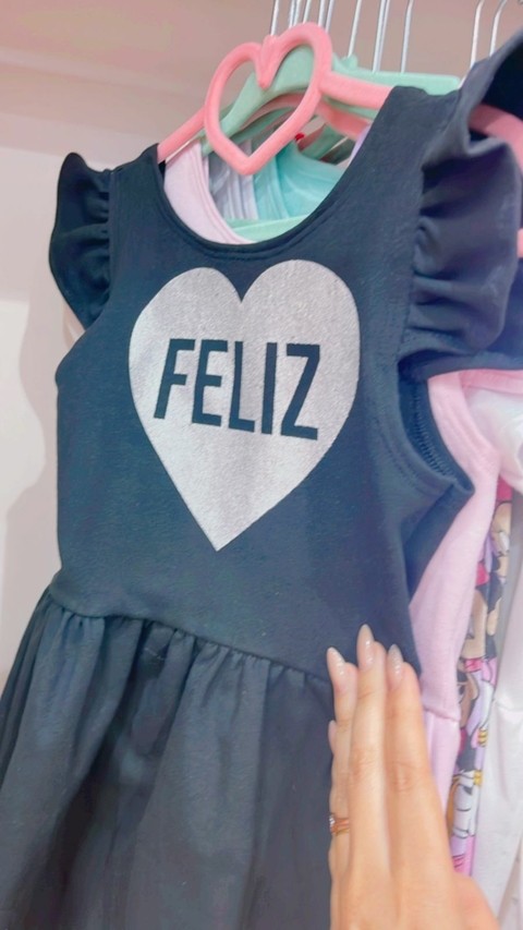 Vestido Feliz -- Lavar a Mano (Negro)