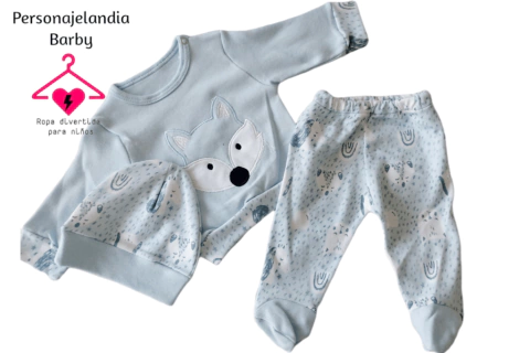 Conjunto 3 piezas bebe ajuar zoo - comprar online