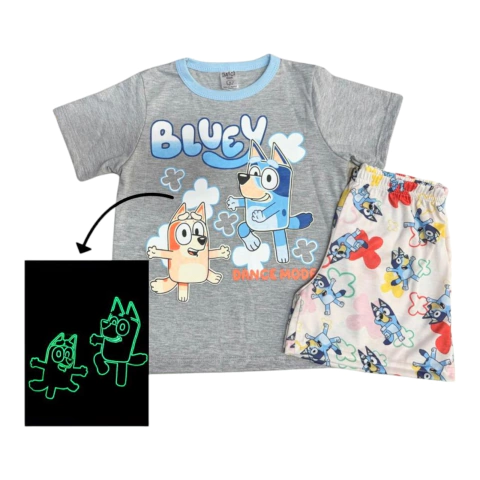 Pijama Bluey! Brilla en la oscuridad