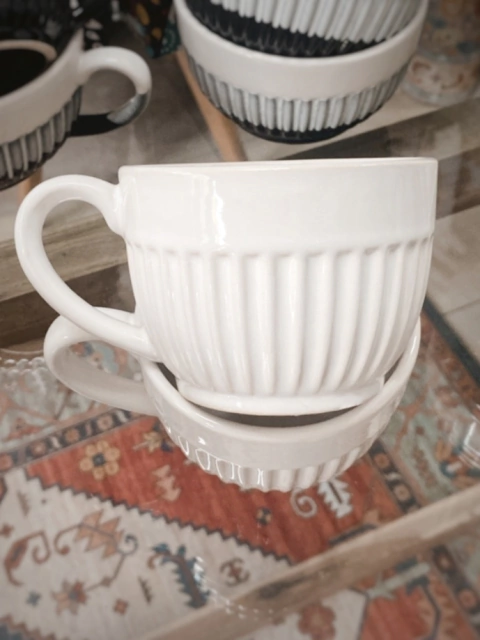 Set x4 - Taza Crumble - BLANCO