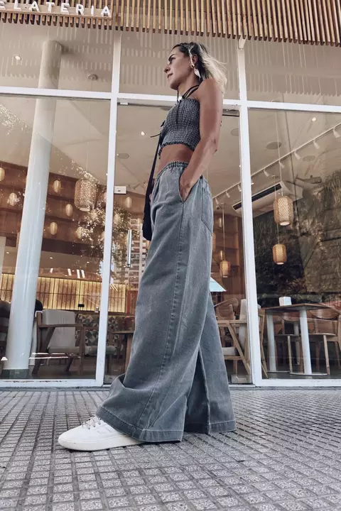 PALAZO DENIM GRIS - comprar online
