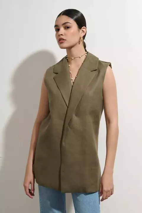 CHALECO EBRO LINO - comprar online