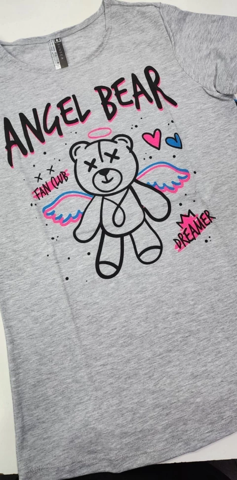 3296. Remera OSO GRIS PERLA