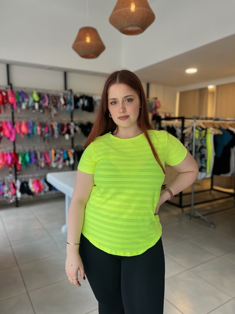 3276. Remera microfibra calada AMARILLO FLUO