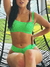 1079T. Top bando TEXTRAS FLOWERS VERDE - comprar online