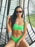 1079T. Top bando TEXTRAS FLOWERS VERDE