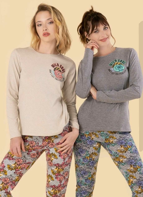 11615. Pijama WILD SOUL GRIS - comprar online