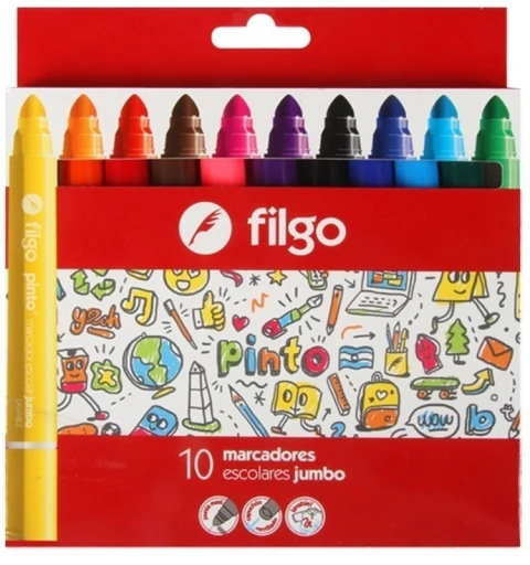 MARCADORES FILGO PINTO JUMBO X 10
