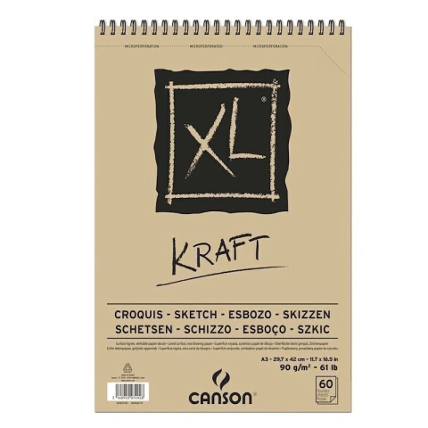 BLOCK CANSON A3 KRAFT 90 GRS X 60 HOJAS