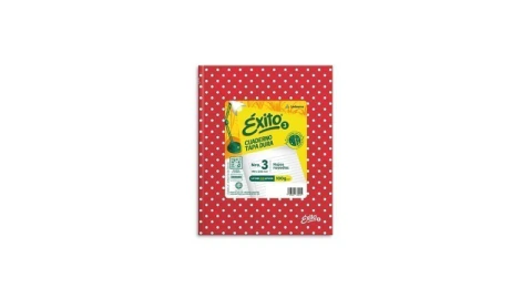 CUADERNO EXITO N°3 X 48 LUNARES ROJO RAYA
