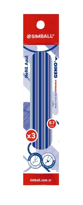 TANQUE ROLLER GENIO AZUL BORRABLE BL X3