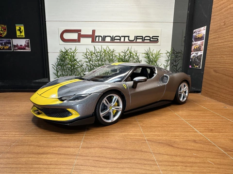 1:18 Bburago Ferrari 296 GTB Assetto Fiorano 2022 (Cinza)