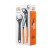 Kit de herramientas Bahco que incluye llave francesa, pinza pico de loro con mango naranja y destapador de botellas
