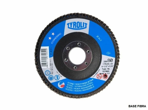 Disco flap TYROLIT standard nylon/zirconio 180 28n gr.80
