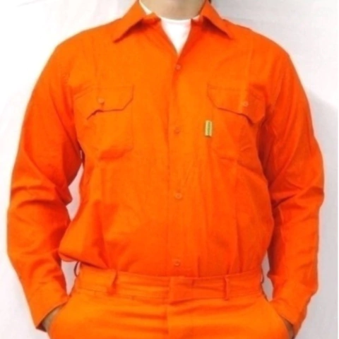 Camisa Algodón/Gabardina 6 Onzas Fortaleza Naranja