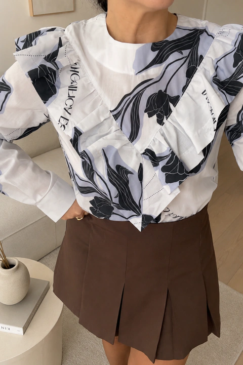 Blusa Alessandra flores celestes