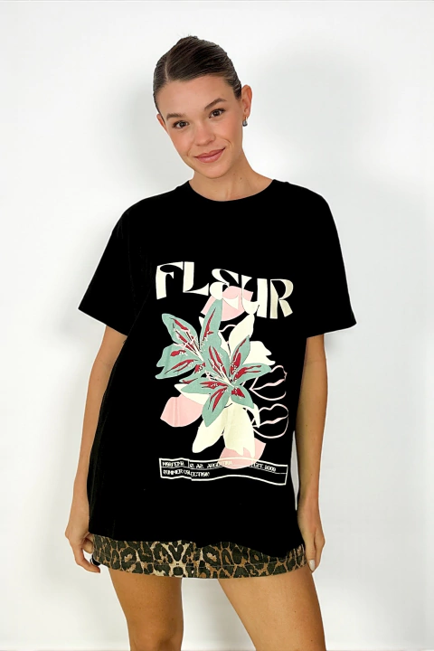 Remera Fleur Negra - comprar online