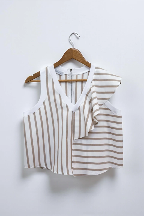 Musculosa Valencia Rayas beige