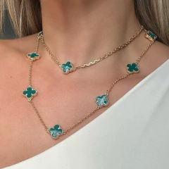 Gargantilha trevo verde