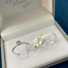 Combo Lunar par de aliança + anel solitário - comprar online