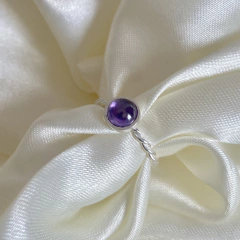 ANEL AMETISTA CABOCHÃO TORCIDO